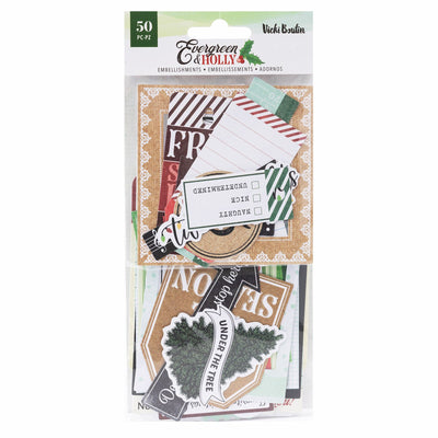 AC Vicki Boutin Evergreen Holly Journaling Ephemera (40 Piece)