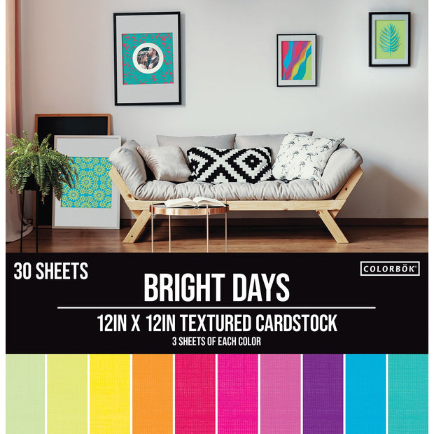 Colorbök 12x12 Textured Cardstock Bright Days (30 Sheets)