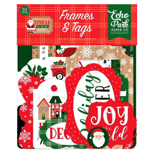 Echo Park Cardstock Ephemera 33/Pkg Frames & Tags, Jingle All The Way