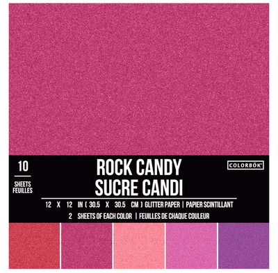 Colorbök 12x12 Glitter Paper Rock Candy (10 Sheets)