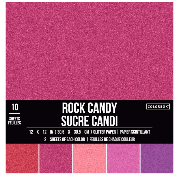 Colorbök 12x12 Glitter Paper Rock Candy (10 Sheets)