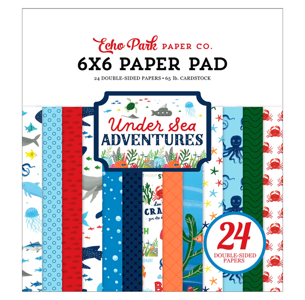 Echo Park Double-Sided Paper Pad 6"X6" 24/Pkg Under Sea Adventures