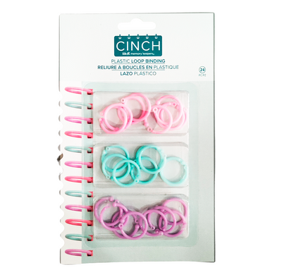 WR Cinch Binding Plastic Loop Pink, Lilac and Blue (24 PK)