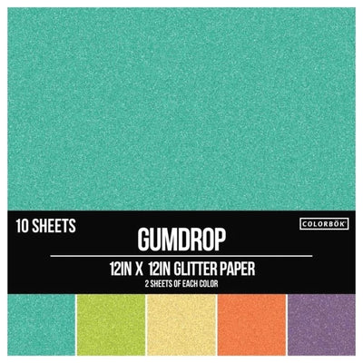 Colorbök 12x12 Glitter Paper Gumdrop (10 Sheets)