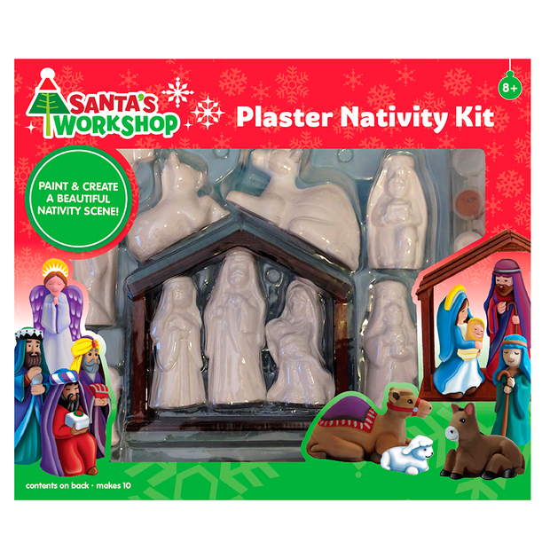 Plaster Santas´s Work Shop Holidays Nativity