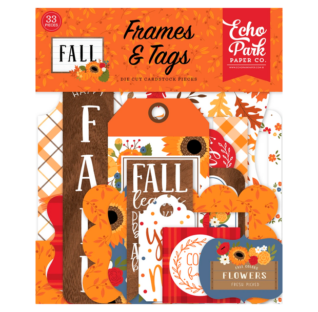 Echo Park Cardstock Ephemera 33/Pkg Frames & Tags, Fall