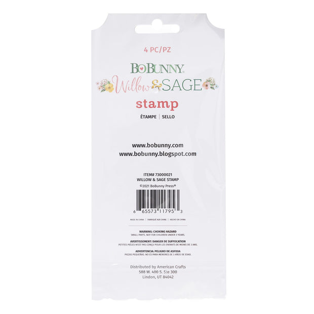 Bo Bunny Willow & Sage Acrylic Stamps (4 Piece)