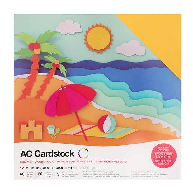 American Crafts Variety Cardstock Pack 12"X12" 60/Pkg Summer