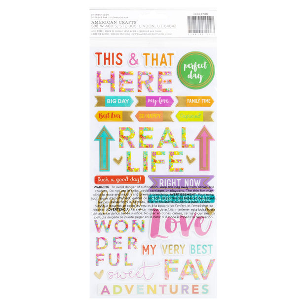 Paige Evans Thickers Splendid This & That Phrase Gold Foil (94 Stickers)