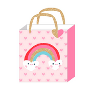 American Crafts Rainbow Gold Gift Bag Large 10" X 12" X 5"