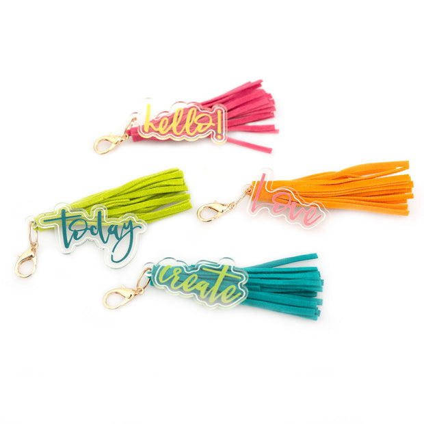 Vicki Boutin Fernwood Tassels W/ Acrylic Charms (4 Piece)