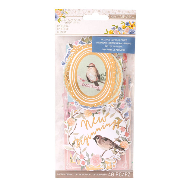 K & Company Antique Garden Ephemera Gold Foil (40 Piece)