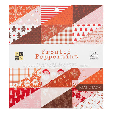 DCWV Frosted Peppermint 6x6 Double Sided Holographic Foil 24 Sheets