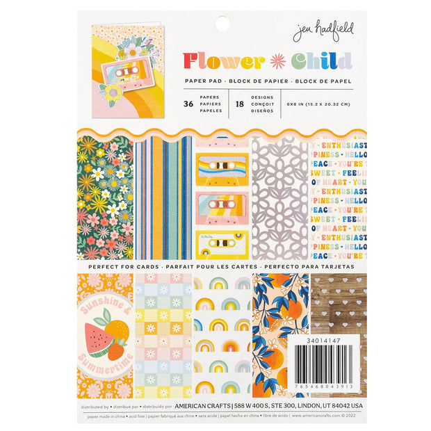 Jen Hadfield Flower Child 6x8 Paper Pad (36 Sheets)