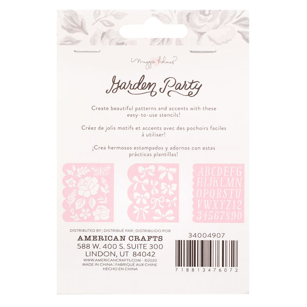 Maggie Holmes Garden Party Stencils 3/Pkg Flower Builder