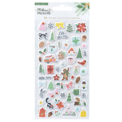 AC Crate Paper Mittens & Mistletoe Puffy Stickers (58 Pieces)