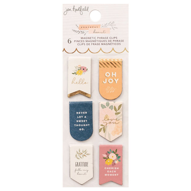 Jen Hadfield Peaceful Heart Magnetic Bookmarks Gold Foil (6 Pieces)