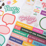 Damask Love Life's a Party 6x12 Sticker Sheet Disco Holographic Foil (68 Piece)