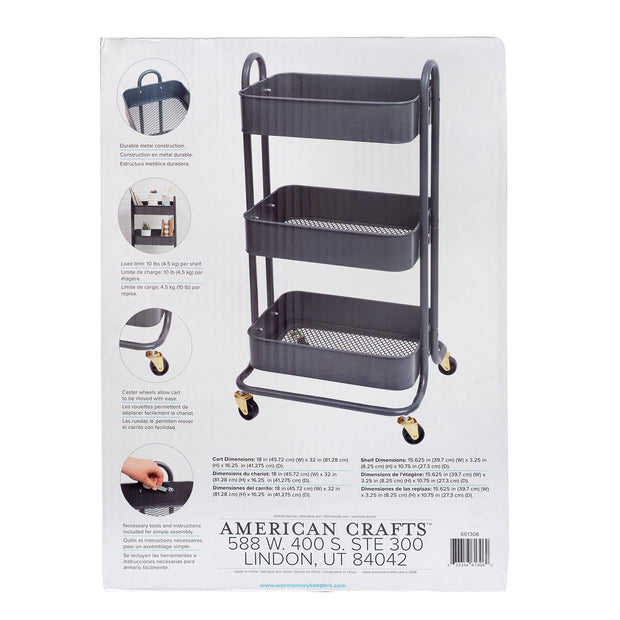 We R A La Cart Storage Cart With Handles Burnt Ash