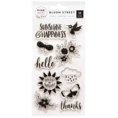 Paige Evans Bloom Street Clear Acrylic Stamps 10/Pkg