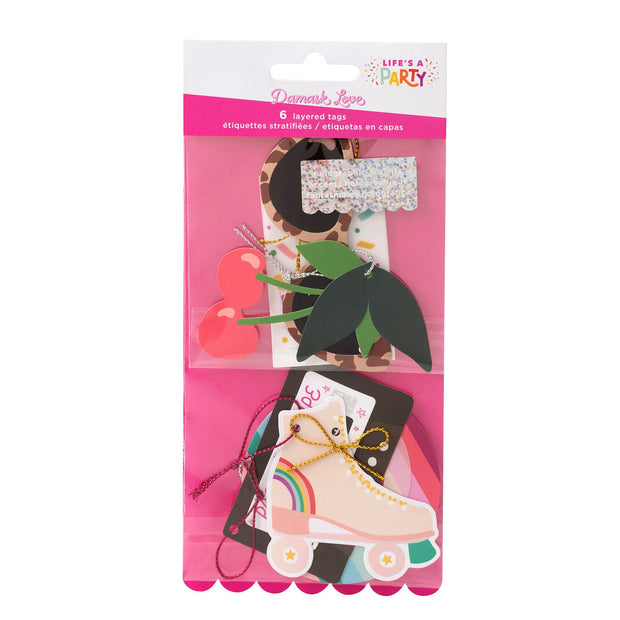 Damask Love Life's a Party Layered Tags Disco Holographic Foil (6 Piece)