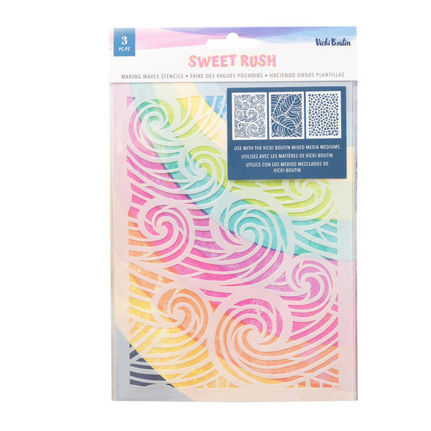 Vicki Boutin Sweet Rush Stencil Pack Making Waves (3 Piece)