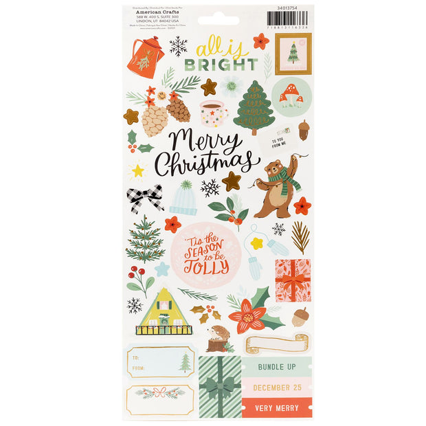 AC Crate Paper Mittens & Mistletoe Stickers (58 Pieces)