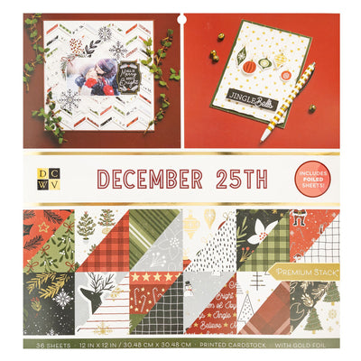DCWV 12x12 Double Sided Stack Pack December 25th Foil 36 Sheets