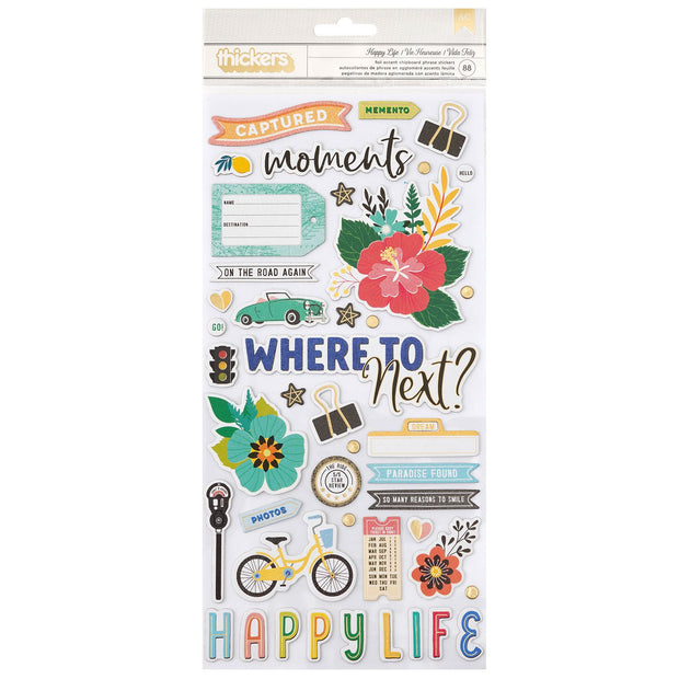 Vicki Boutin Where to Next Happy Life Chipboard (88 Piece)