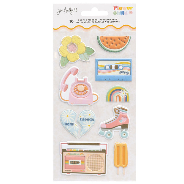 Jen Hadfield Flower Child Puffy Stickers (11 Piece)