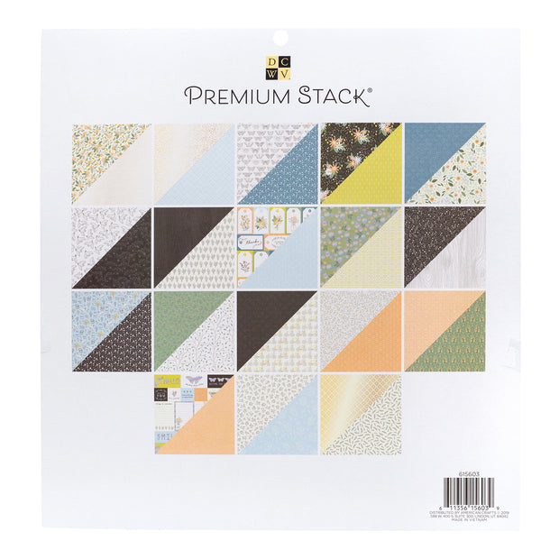 DCWV Double-Sided Cardstock Stack 12"X12" 36/Pkg Cotton Fields, 12 Designs/3 Each