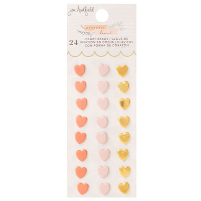 Jen Hadfield Peaceful Heart Heart Brads (24 Piece)