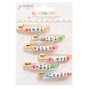 Jen Hadfield Reaching Out Alphabet Phrase Pins (6 Piece)