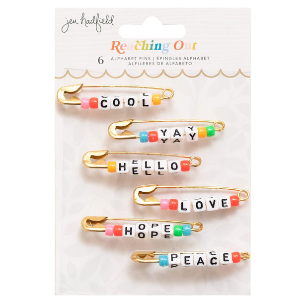 Jen Hadfield Reaching Out Alphabet Phrase Pins (6 Piece)