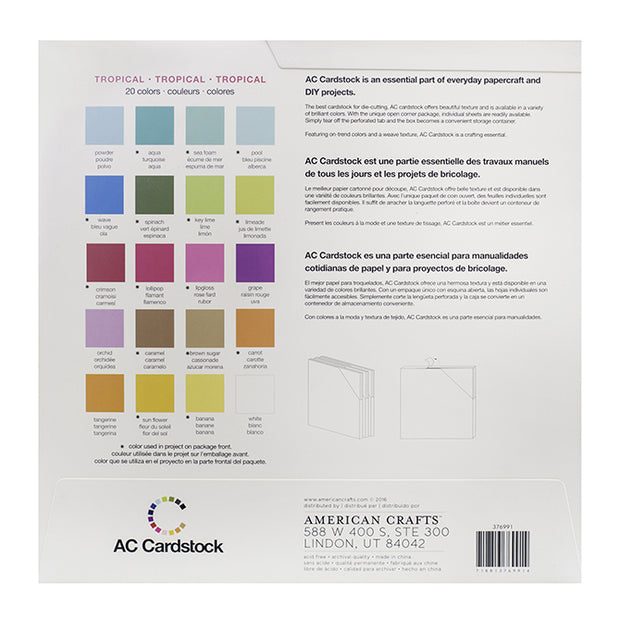 American Crafts Variety Cardstock Pack 12"X12" 60/Pkg Tropical