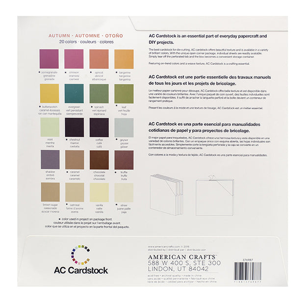 American Crafts Variety Cardstock Pack 12"X12" 60/Pkg Autumn