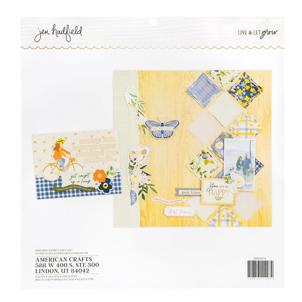 Jen Hadfield Live And Let Grow 12x12 Gold Foil Paper Pad (48 Sheets)