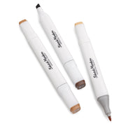American Crafts Sketch Markers Dual Tip Chisel & Fine Point Warm Neutral (3 Piece)
