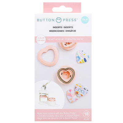 We R Memory Keepers Button Press Insert Heart 58 mm (18 Piece)