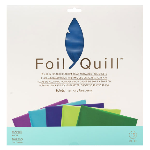 We R Memory Keepers Foil Quill 12"X12" Foil Sheets 15/Pkg Peacock-3 Each Of 5 Colors