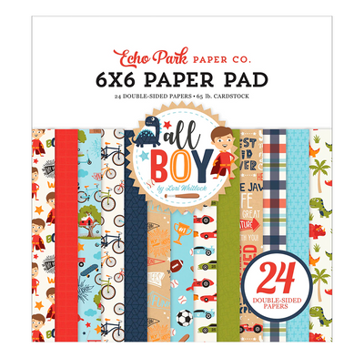 Echo Park Double-Sided Paper Pad 6"X6" 24/Pkg All Boy, 12 Designs/2 Each