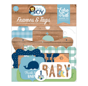 Echo Park Cardstock Frames & Tags 33/Pkg Icons, Baby Boy