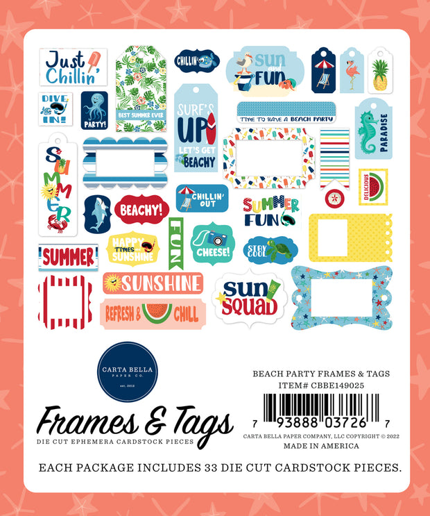 Echo Park Beach Party Frames & Tags