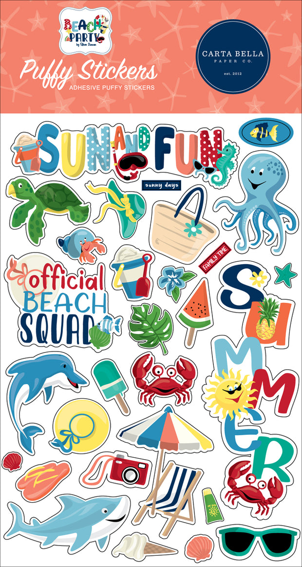 Echo Park Beach Party Puffy Stickers