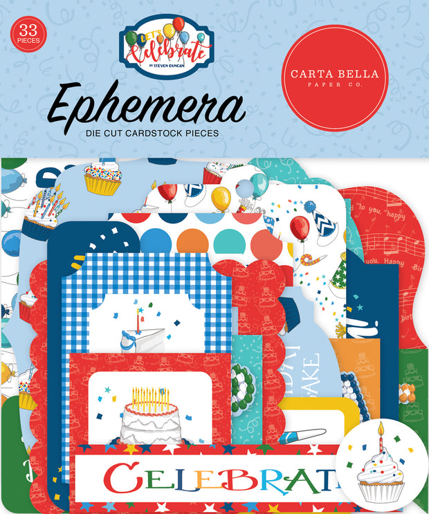 Carta Bella Cardstock Ephemera 33/Pkg Icons, Let's Celebrate