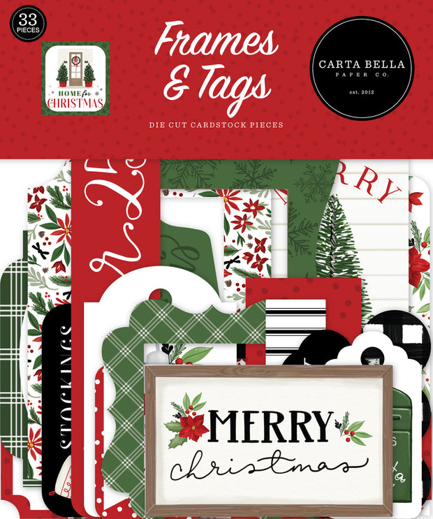 Carta Bella Cardstock Ephemera 33/Pkg Frames & Tags, Home For Christmas