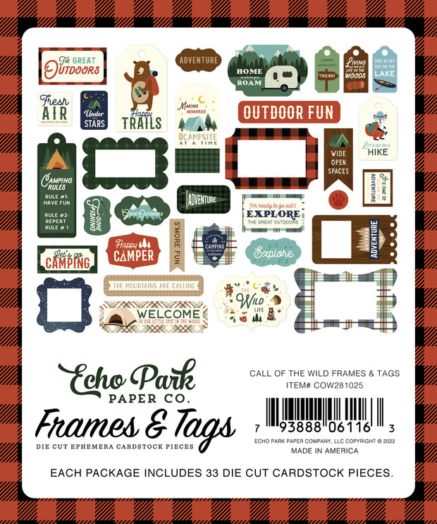 Echo Park Call Of The Wild Frames & Tags