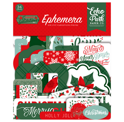 Echo Park Christmas Salutation No. 2 Ephemera (33 Pieces)