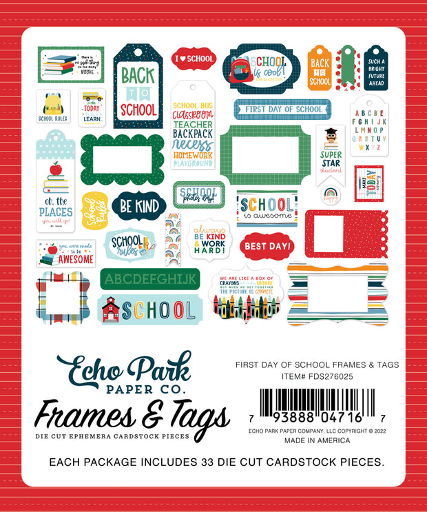 Echo Park First Day Of School Frames & Tags