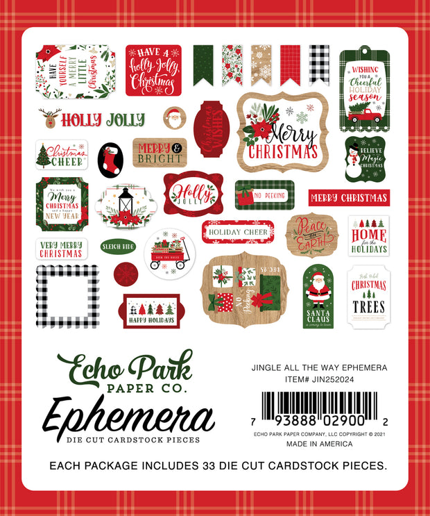 Echo Park Cardstock Ephemera 33/Pkg Icons, Jingle All The Way